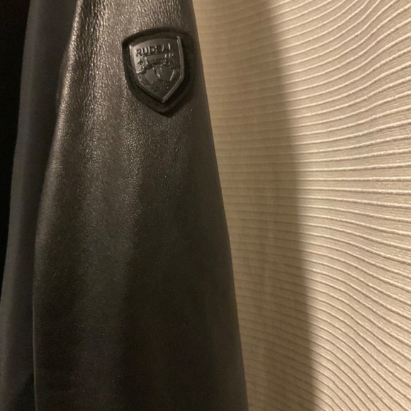 Rudsak Leather Cascading Collar Jacket - Picture 2 of 8